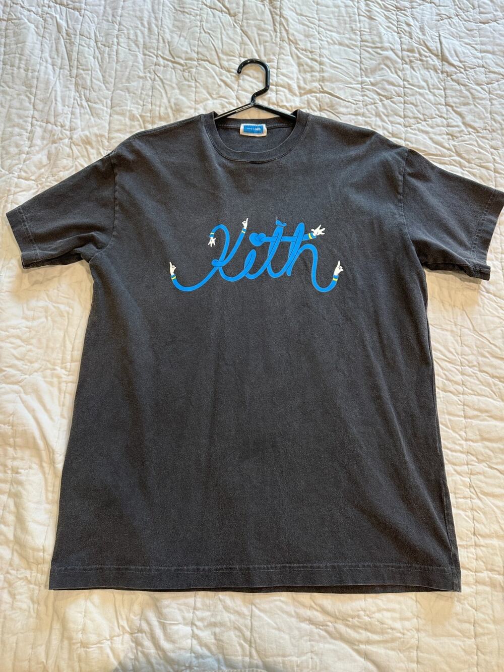 Kith x Disney Donald Duck Shirt Black - Script Logo Graphic Tee - Mens S
